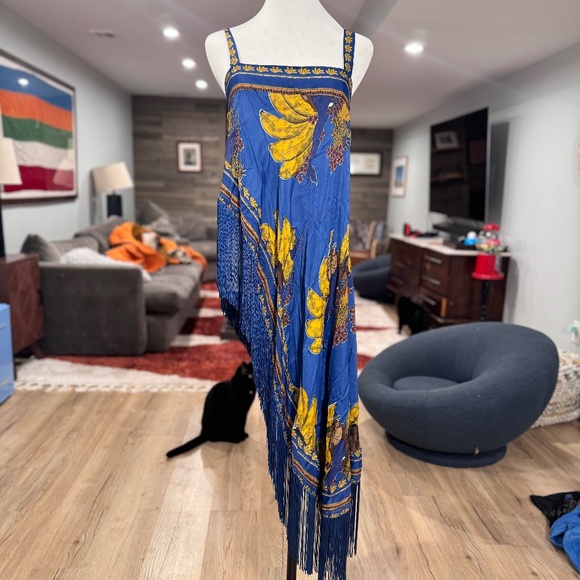 Farm Rio Mermaid Bananas Fringed Tunic Top small - Picture 2 of 4